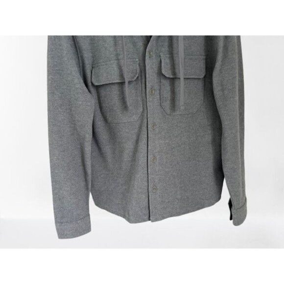 Vince Moss Stitch Over Shirt Hoodie Jacket Gray Front Pockets Size Small - Picture 6 of 10